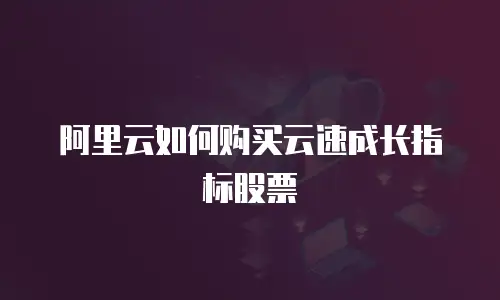 阿里云如何购买云速成长指标股票