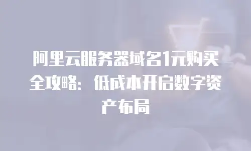 阿里云服务器域名1元购买全攻略：低成本开启数字资产布局