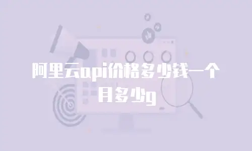 阿里云api价格多少钱一个月多少g
