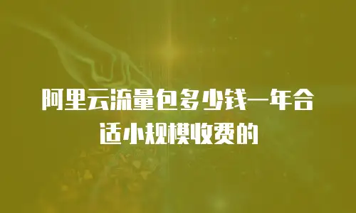 阿里云流量包多少钱一年合适小规模收费的