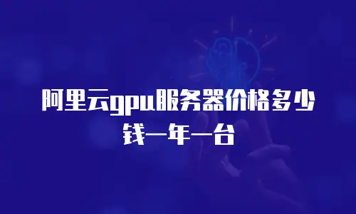 阿里云gpu服务器价格多少钱一年一台