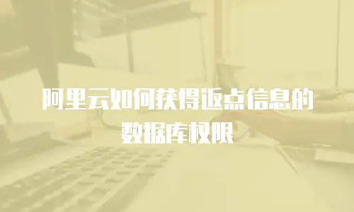 阿里云如何获得返点信息的数据库权限