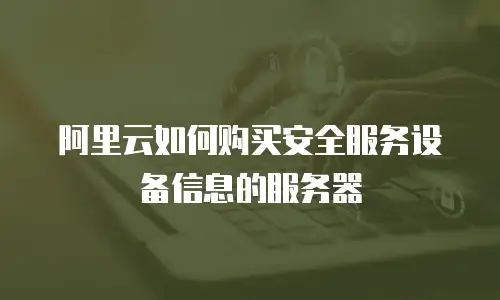 阿里云如何购买安全服务设备信息的服务器