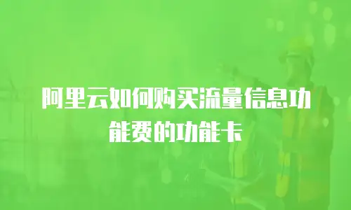 阿里云如何购买流量信息功能费的功能卡