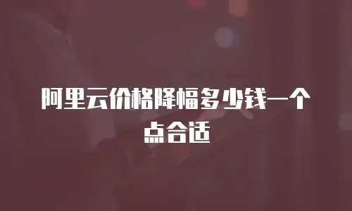 阿里云价格降幅多少钱一个点合适