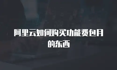 阿里云如何购买功能费包月的东西