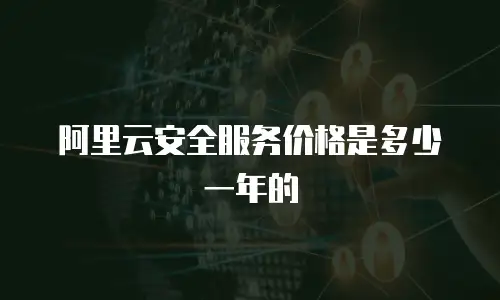 阿里云安全服务价格是多少一年的