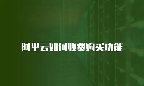阿里云如何收费购买功能