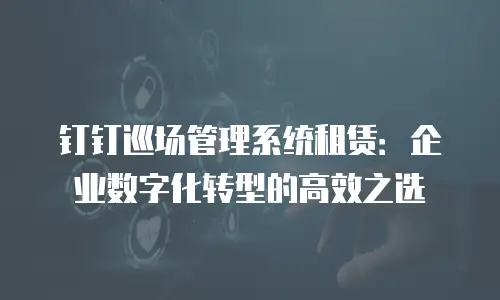 钉钉巡场管理系统租赁：企业数字化转型的高效之选