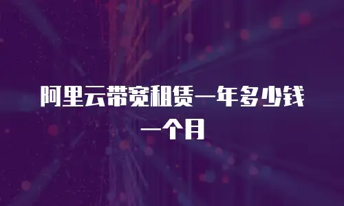 阿里云带宽租赁一年多少钱一个月