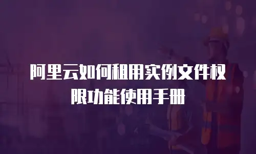 阿里云如何租用实例文件权限功能使用手册