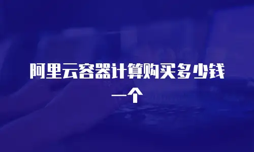 阿里云容器计算购买多少钱一个