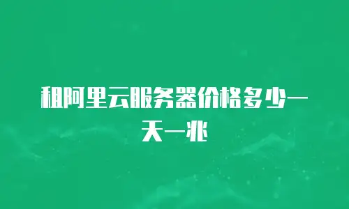 租阿里云服务器价格多少一天一兆