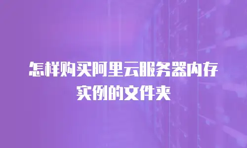 怎样购买阿里云服务器内存实例的文件夹