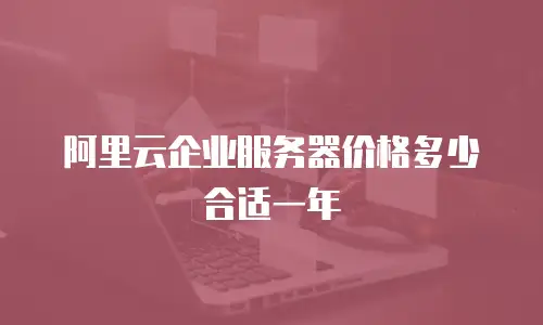 阿里云企业服务器价格多少合适一年
