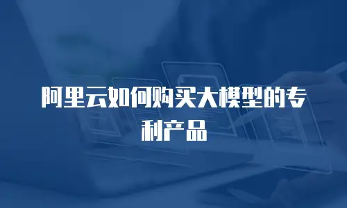 阿里云如何购买大模型的专利产品