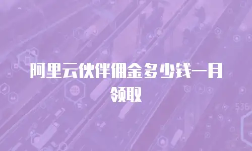 阿里云伙伴佣金多少钱一月领取