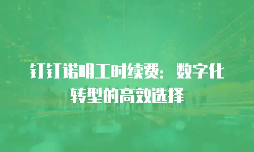 钉钉诺明工时续费：数字化转型的高效选择