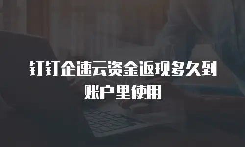 钉钉企速云资金返现多久到账户里使用