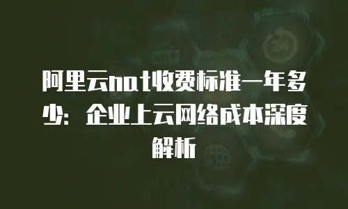 阿里云nat收费标准一年多少：企业上云网络成本深度解析