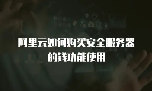 阿里云如何购买安全服务器的钱功能使用