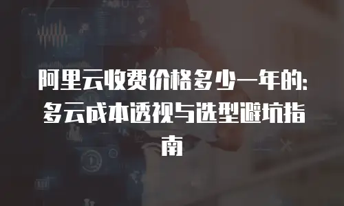 阿里云收费价格多少一年的：多云成本透视与选型避坑指南