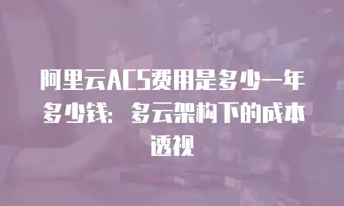 阿里云ACS费用是多少一年多少钱：多云架构下的成本透视