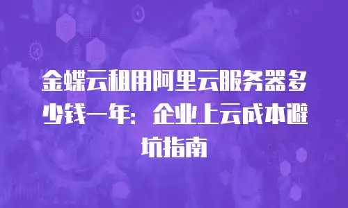 金蝶云租用阿里云服务器多少钱一年：企业上云成本避坑指南