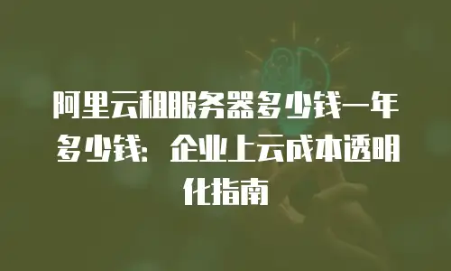 阿里云租服务器多少钱一年多少钱：企业上云成本透明化指南