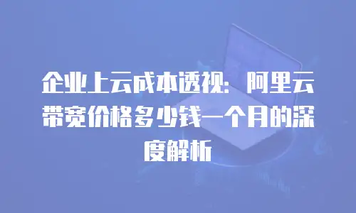 企业上云成本透视：阿里云带宽价格多少钱一个月的深度解析