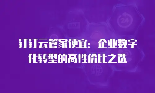 钉钉云管家便宜：企业数字化转型的高性价比之选