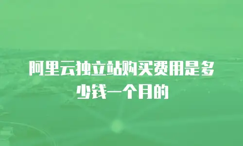 阿里云独立站购买费用是多少钱一个月的