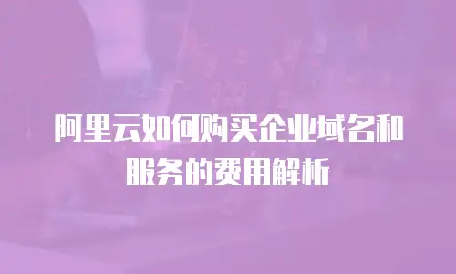 阿里云如何购买企业域名和服务的费用解析