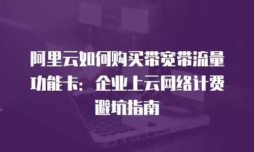 阿里云如何购买带宽带流量功能卡：企业上云网络计费避坑指南