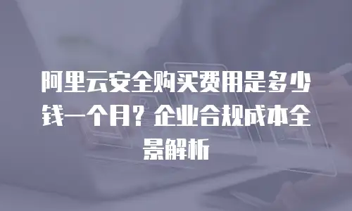 阿里云安全购买费用是多少钱一个月？企业合规成本全景解析