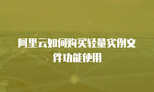 阿里云如何购买轻量实例文件功能使用