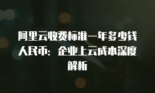 阿里云收费标准一年多少钱人民币：企业上云成本深度解析