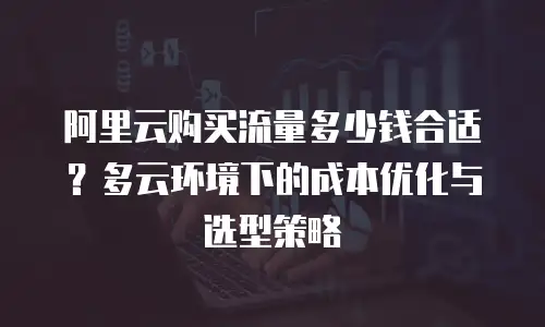 阿里云购买流量多少钱合适？多云环境下的成本优化与选型策略