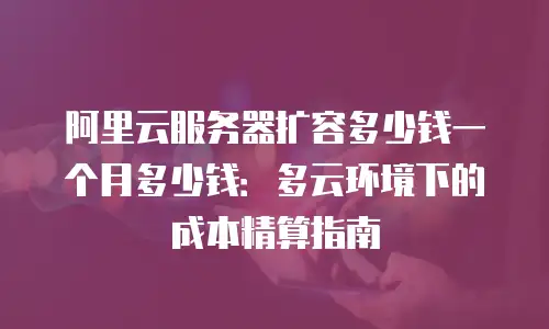 阿里云服务器扩容多少钱一个月多少钱：多云环境下的成本精算指南
