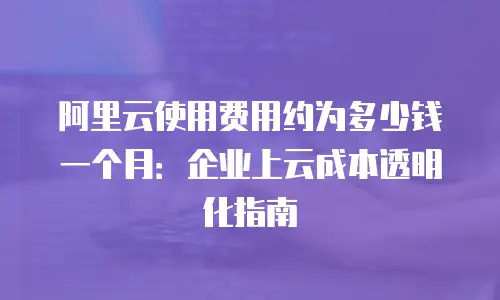 阿里云使用费用约为多少钱一个月：企业上云成本透明化指南