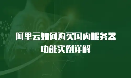 阿里云如何购买国内服务器功能实例详解