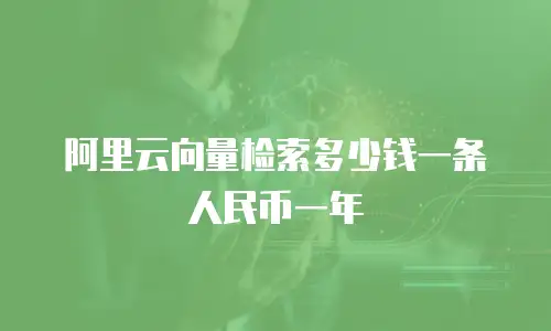 阿里云向量检索多少钱一条人民币一年