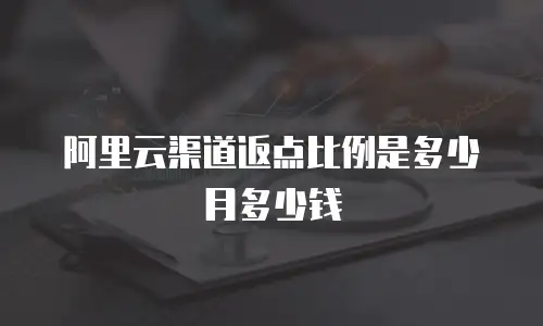 阿里云渠道返点比例是多少月多少钱