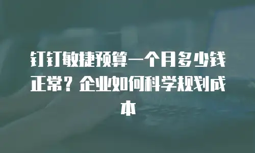 钉钉敏捷预算一个月多少钱正常？企业如何科学规划成本