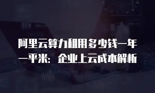 阿里云算力租用多少钱一年一平米：企业上云成本解析