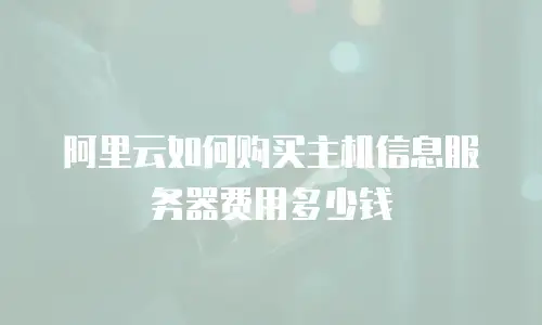 阿里云如何购买主机信息服务器费用多少钱
