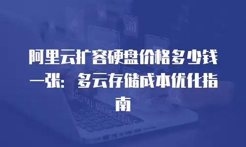 阿里云扩容硬盘价格多少钱一张：多云存储成本优化指南