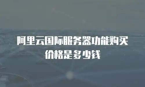 阿里云国际服务器功能购买价格是多少钱