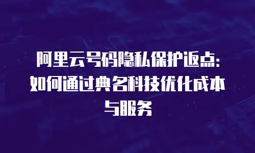 阿里云号码隐私保护返点：如何通过典名科技优化成本与服务