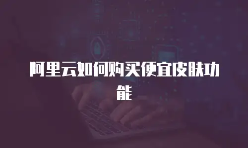 阿里云如何购买便宜皮肤功能